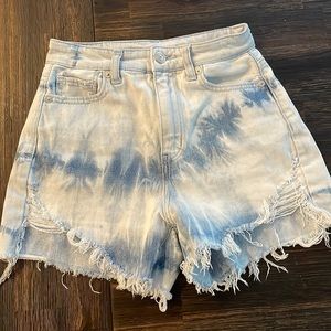 American eagle denim tie dye shorts!